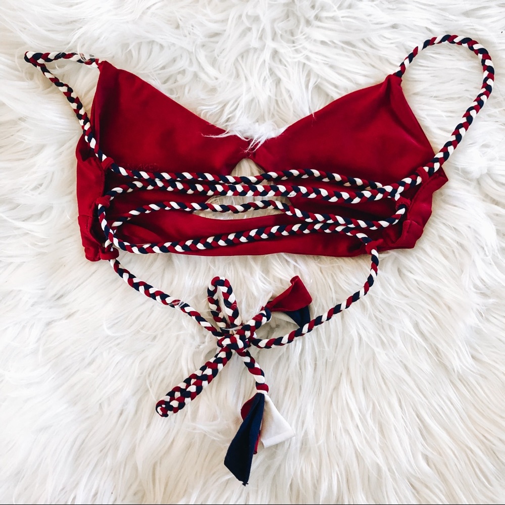 ALMOST NAKED | Red white and blue swim top 🇺🇸